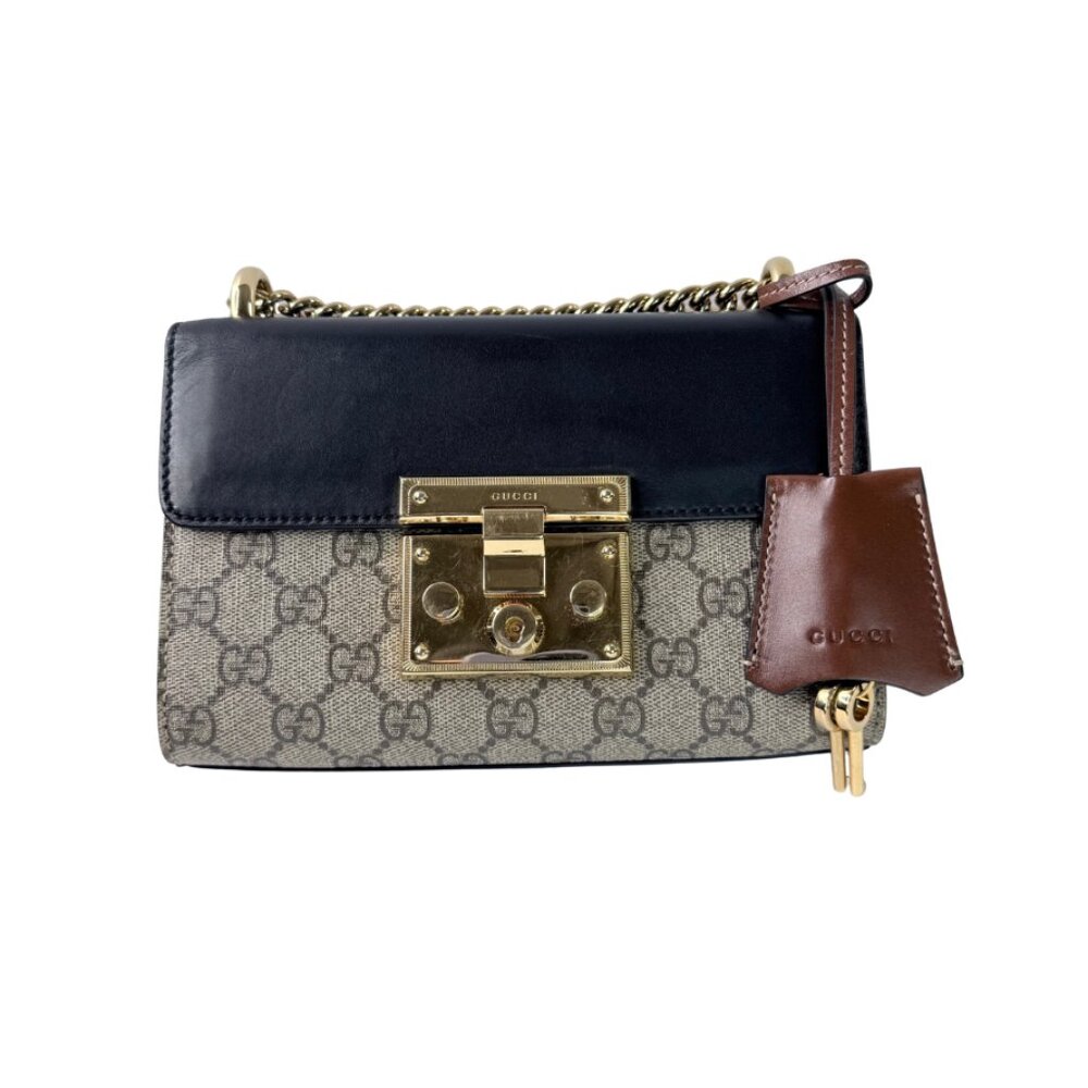 Gucci Padlock GG Supreme Canvas Leather Shoulder Bag